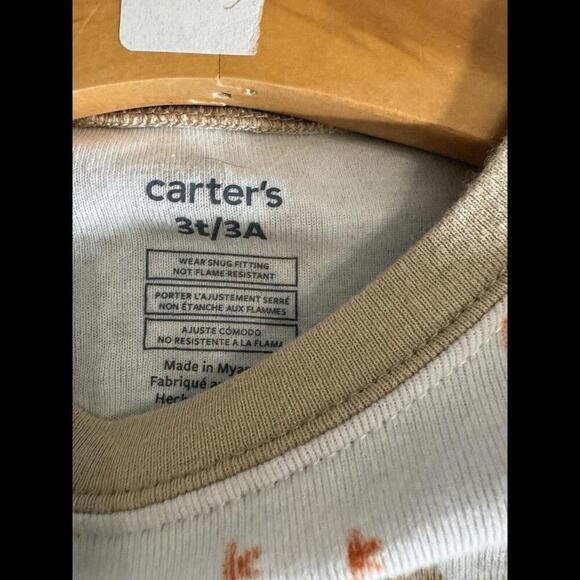 CARTER’S Unisex Thanksgiving Turkeys PAJAMA 2 Pc 3T k 109 - Picture 3 of 3